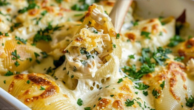Finishing Touches For Easy Chicken Alfredo Ravioli Bake