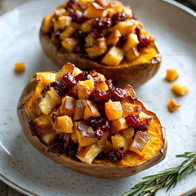 Steps for Making Cranberry Apple Twice Baked Sweet Potatoes