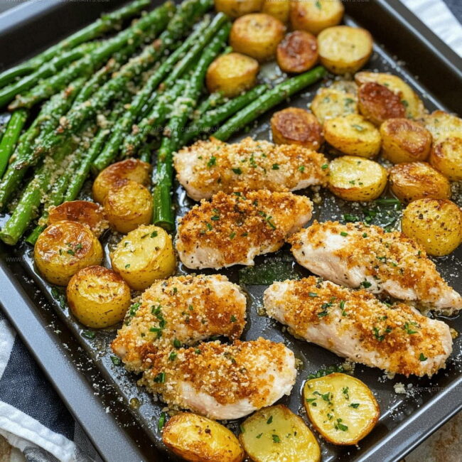 Preparation Steps for Parmesan Crusted Chicken Sheet Pan Dinner