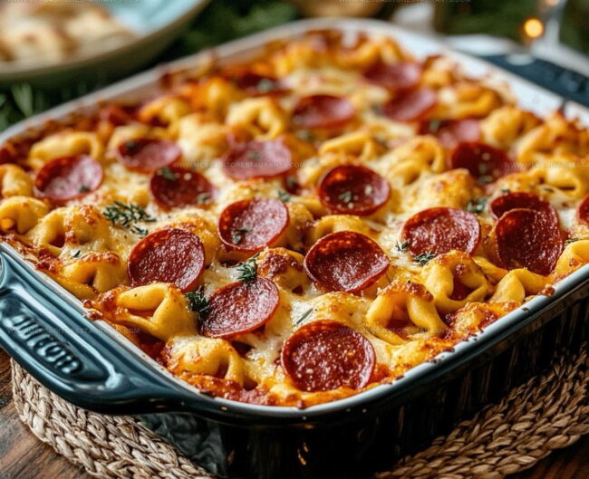 Cheese Tortellini Pepperoni Pizza Casserole Recipe Method