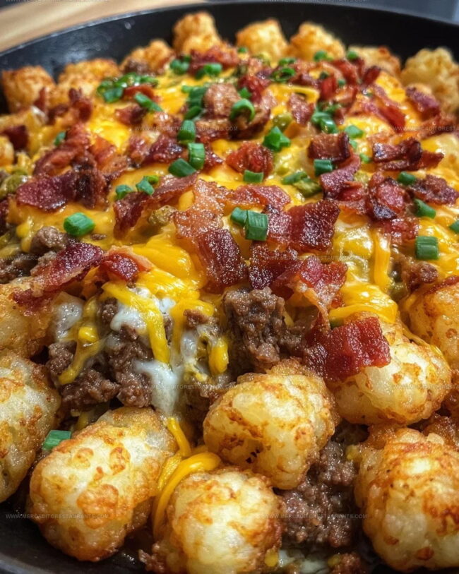Cheeseburger Tots Bake Preparation