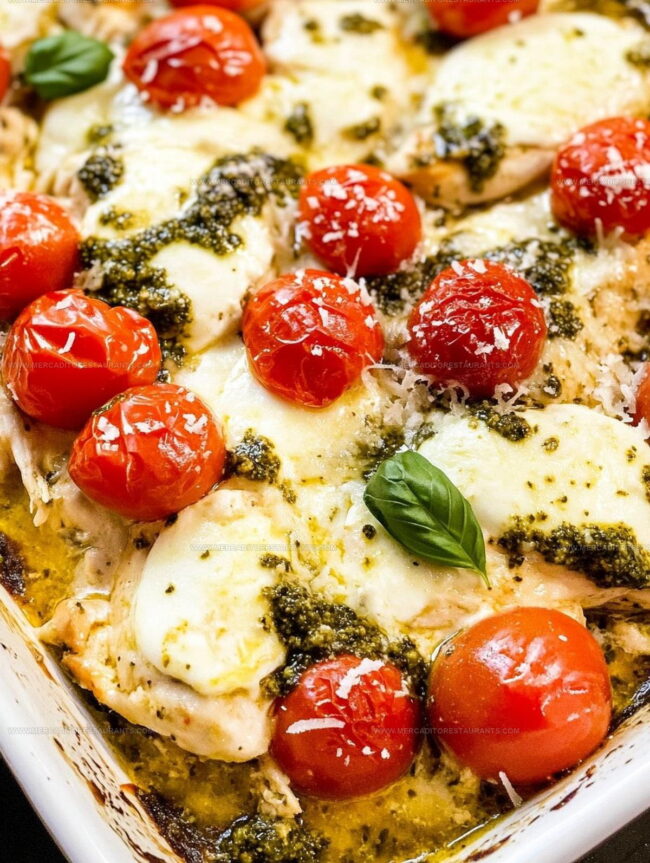 Preparing Caprese Chicken Casserole Step by Step