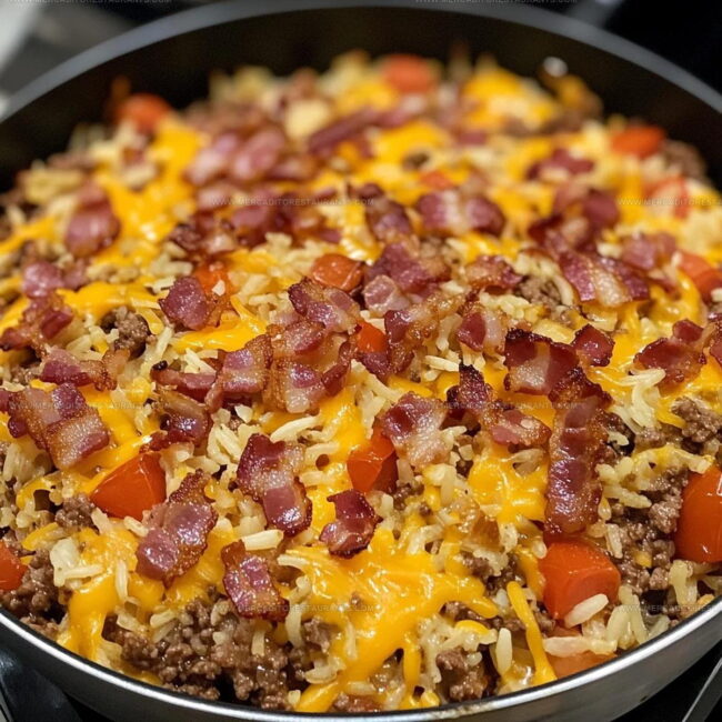 Cooking Method for Bacon Cheeseburger Rice Casserole