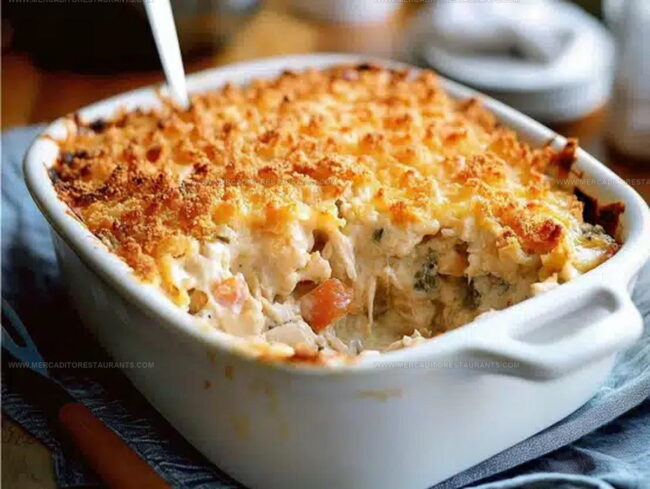 Creamy Layers Of Chicken And Cheese In Million Dollar Casserole